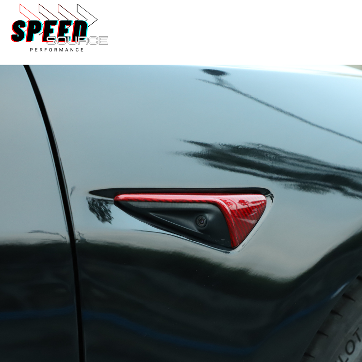 TESLA Model 3 - Coque de camera latérales en fibre de carbone dry