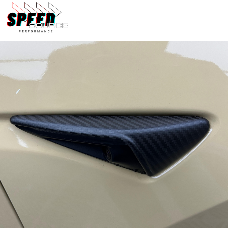 TESLA Model Y - Coque de camera latérales en fibre de carbone dry