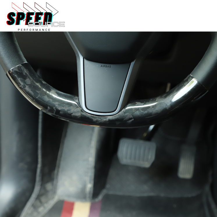 TESLA Model 3 - Inserts volant en fibre de carbone dry