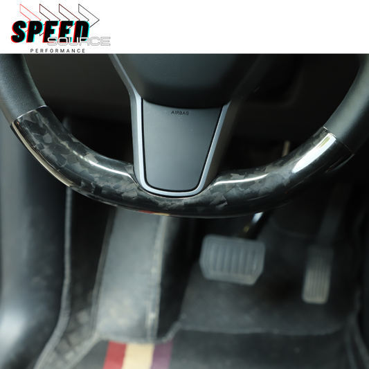 TESLA Model 3 - Inserts volant en fibre de carbone dry