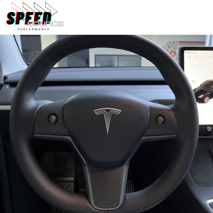TESLA Model 3 - Inserts de volant en fibre de carbone dry