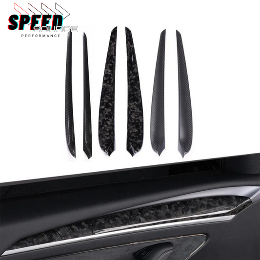 TESLA MODEL 3 - Garnitures de porte en fibre de carbone dry