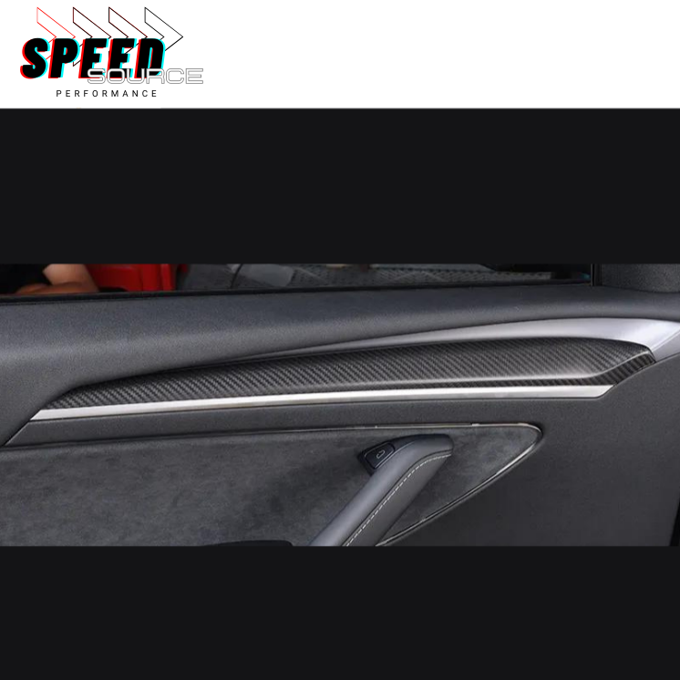 TESLA MODEL 3 - Garnitures de porte en fibre de carbone dry