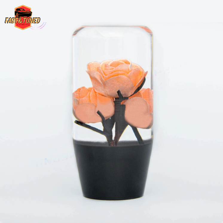 pommeau de vitesse avec rose dedans