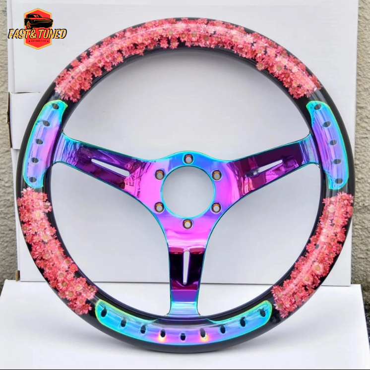 volant transparent avec fleur