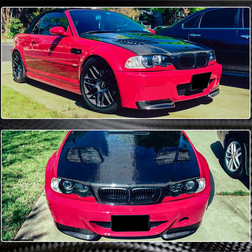 Lèvres de pare-chocs en fibre de carbone pour BMW M3 E46
