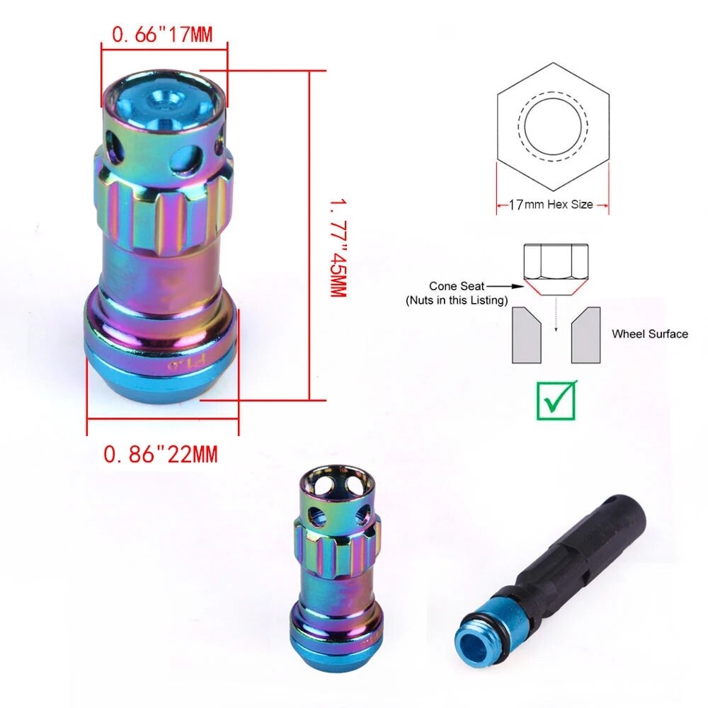 Lock Racing style - écrous antivol en aluminium