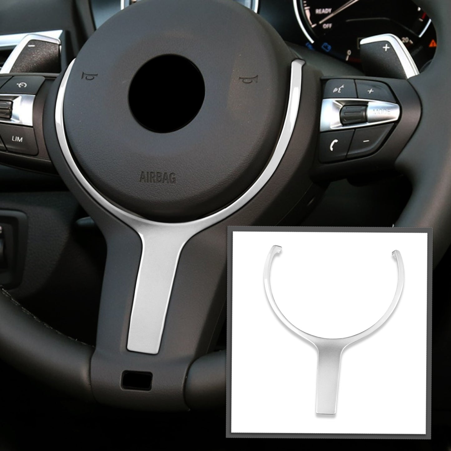 Garniture de volant en fibre de carbone pour BMW pack M