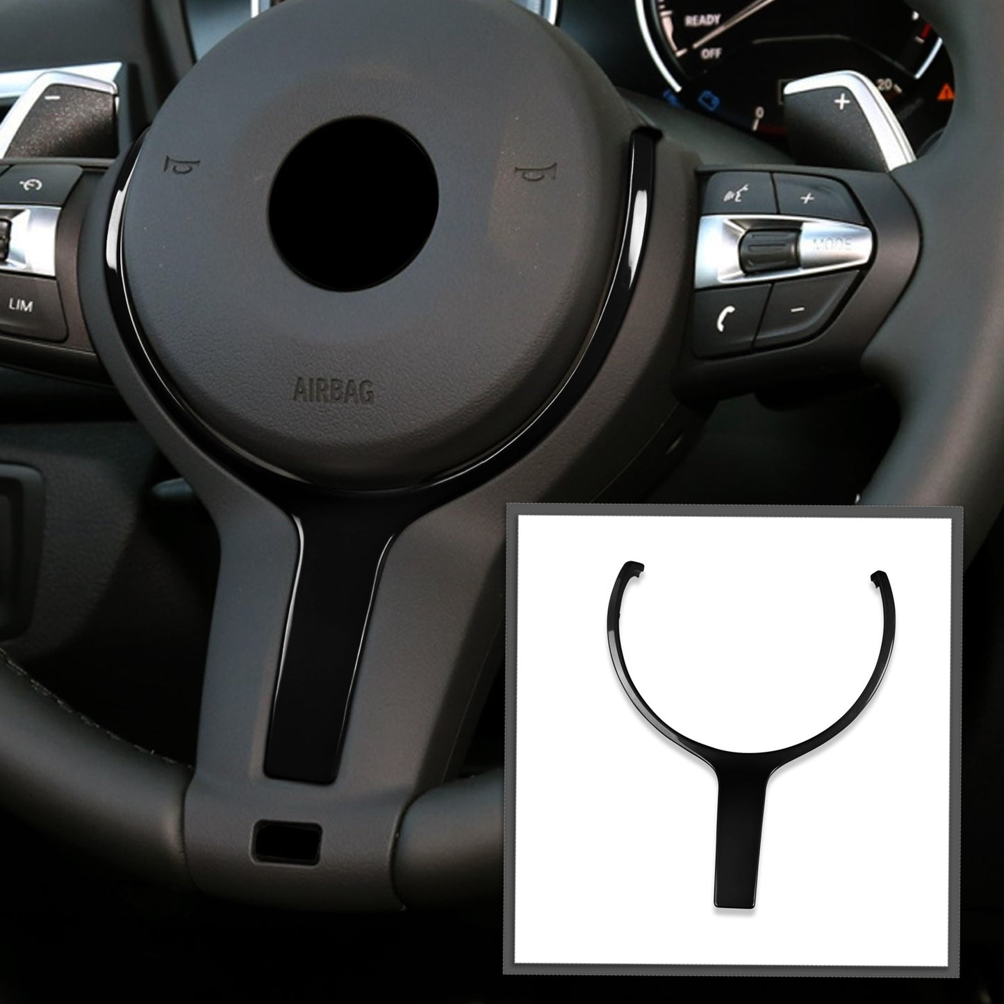 Garniture de volant en fibre de carbone pour BMW pack M