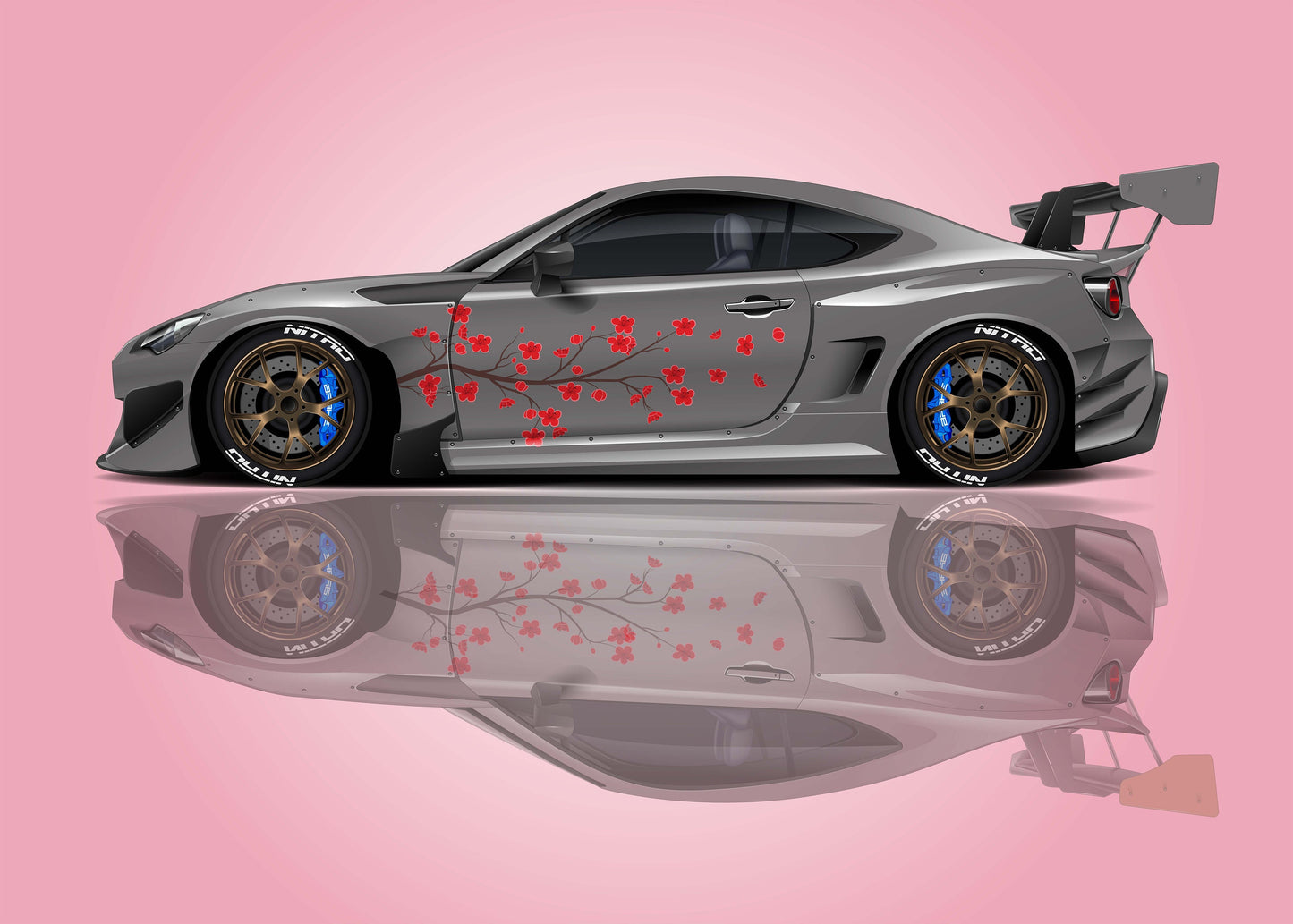 Sakura en fleur - Décalcomanie