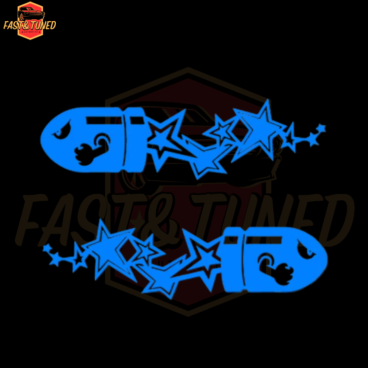 achat autocollant balle de fusil bleu