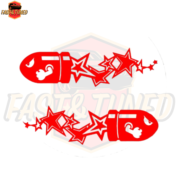 Achat autocollant projectile rouge