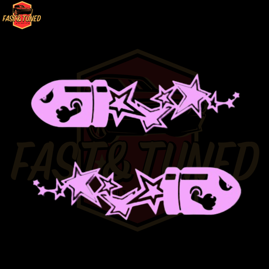 Sticker balle de fusil rose
