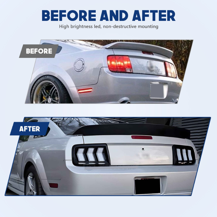 3ème Feu Stop Arrière Pour Ford Mustang 2005-2009 - Verre Rouge Ou Fumé - Boîtier Chromé - Installation Facile - Améliore La Sécurité