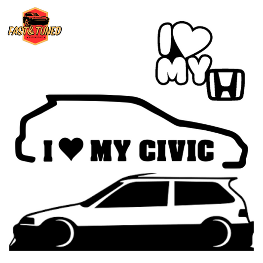 I LOVE MY CIVIC - Collection de Stickers