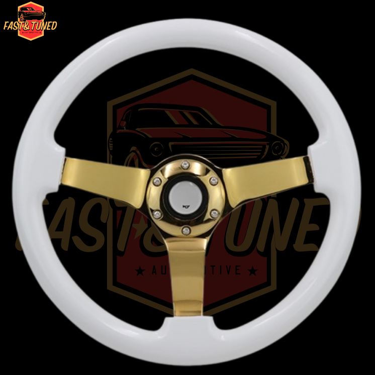 Volant tuning sportif doré